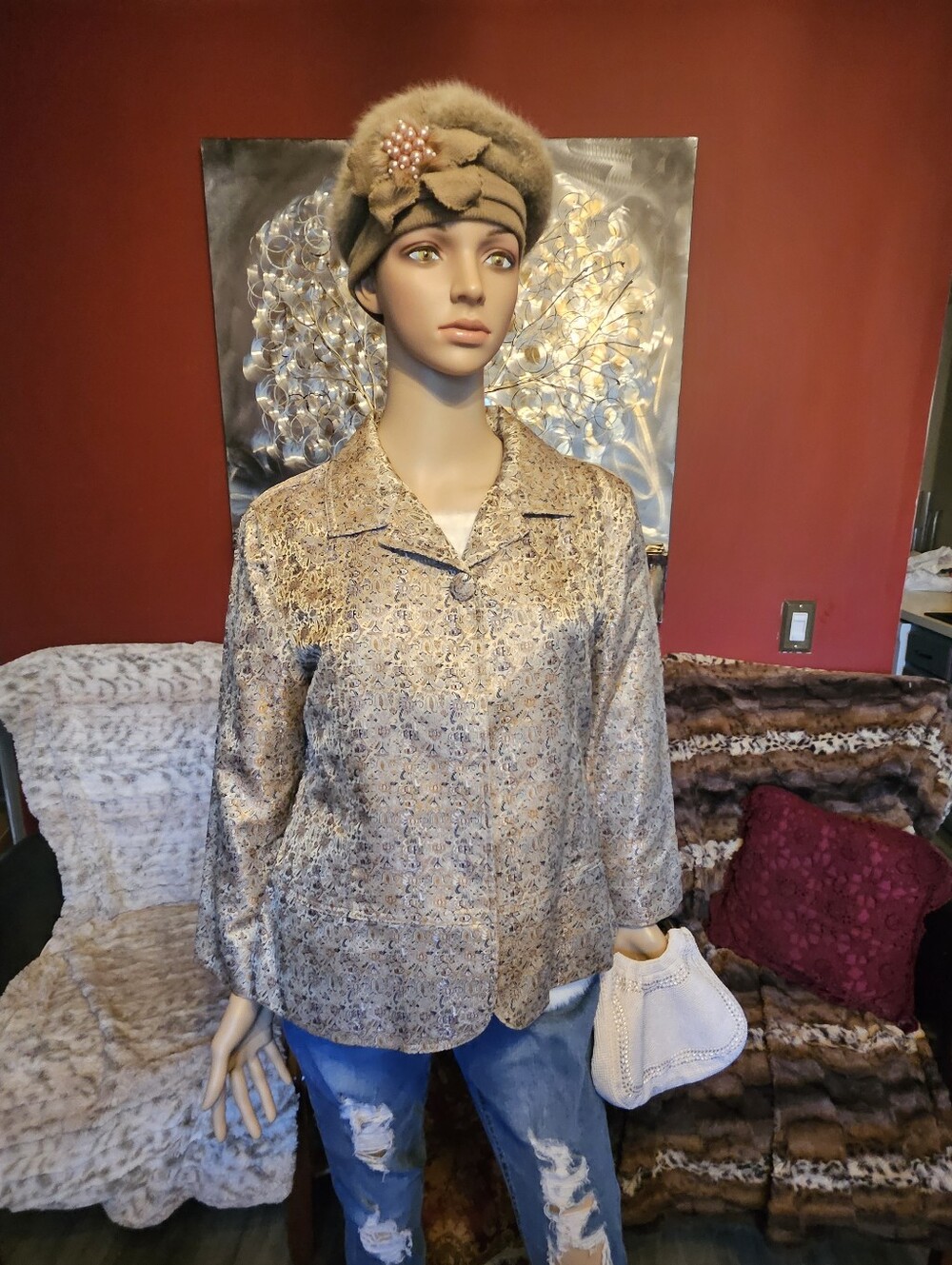 Chico’s Brocade Paisley Print Blazer –Vintage Inspired Boho Luxe